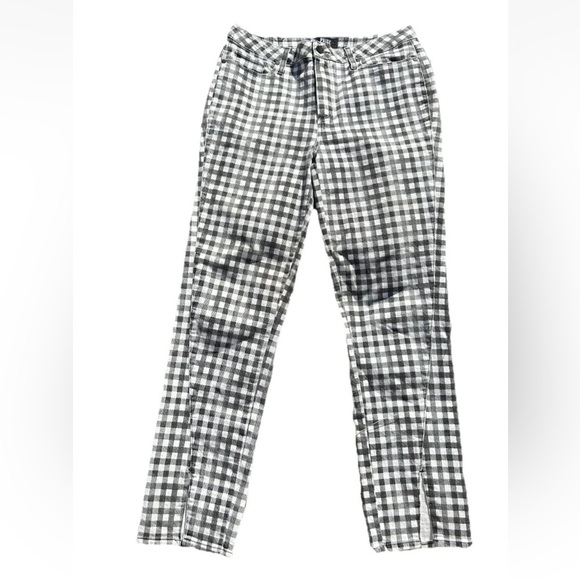 Paige Womens Jeans Hoxton Ankle Straight Black and White Gingham Size 30 - Picture 2 of 6
